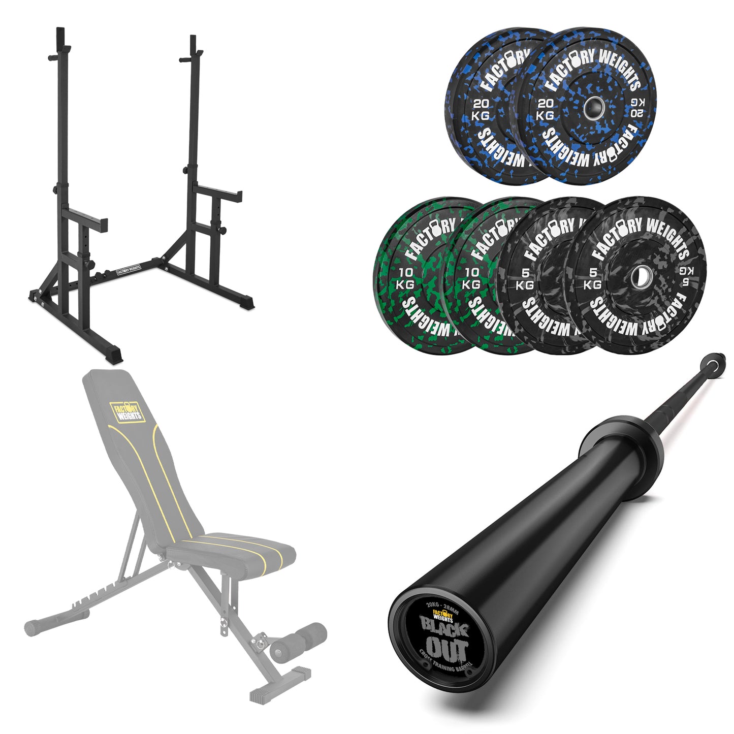 FW1 Squat Rack Fleck Bumper Bundle