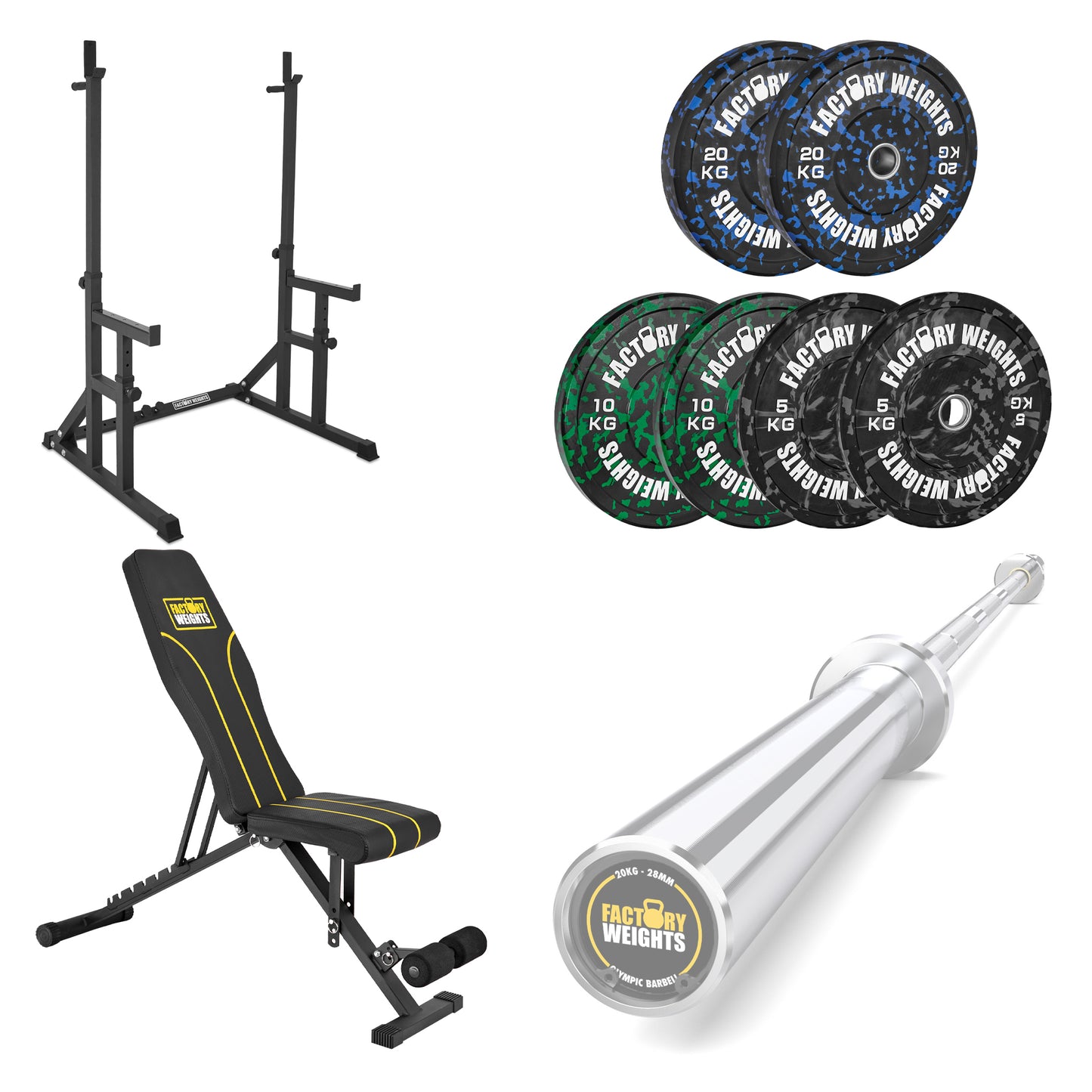 FW1 Squat Rack Fleck Bumper Bundle