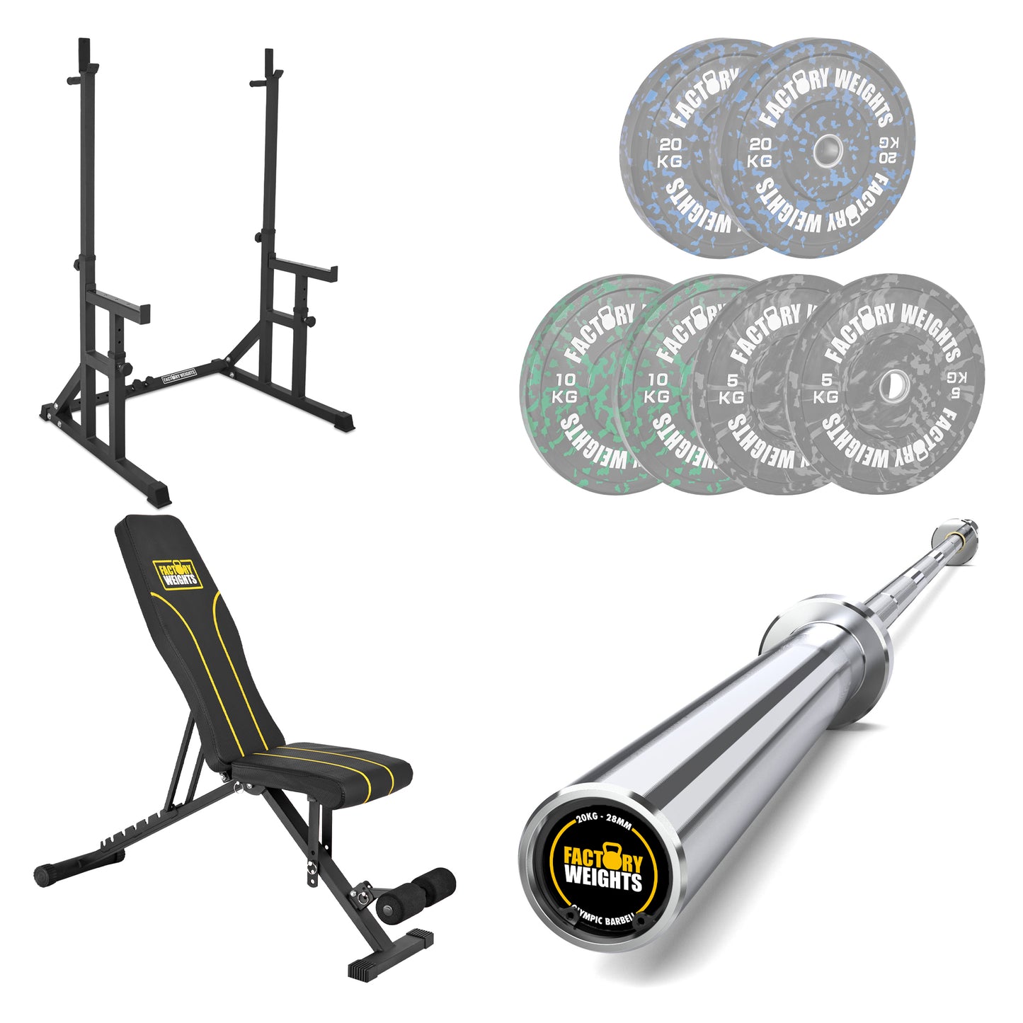 FW1 Squat Rack Fleck Bumper Bundle