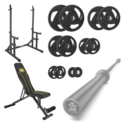 FW1 Squat Rack Rubber Plates Bundle