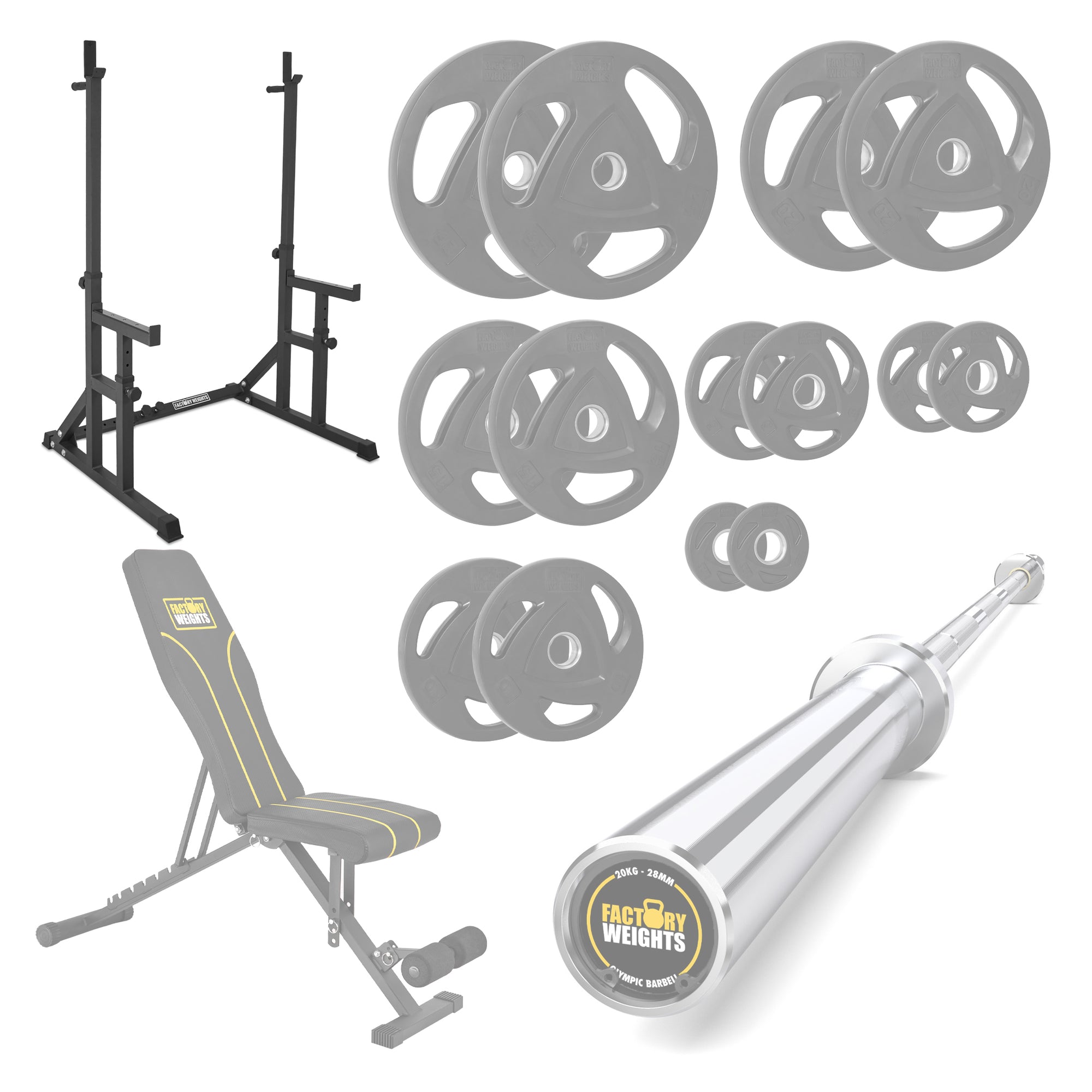 FW1 Squat Rack Rubber Plates Bundle