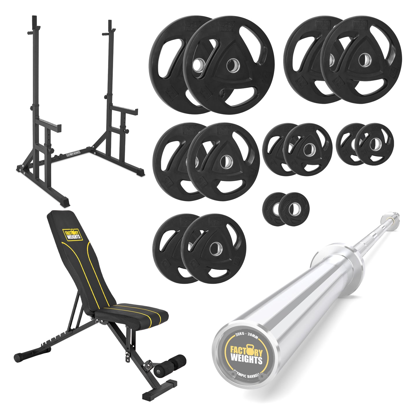 FW1 Squat Rack Rubber Plates Bundle