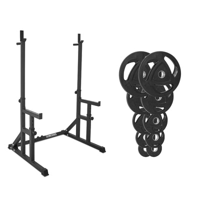 FW1 Squat Rack Rubber Plates Bundle 77.5kg No No
