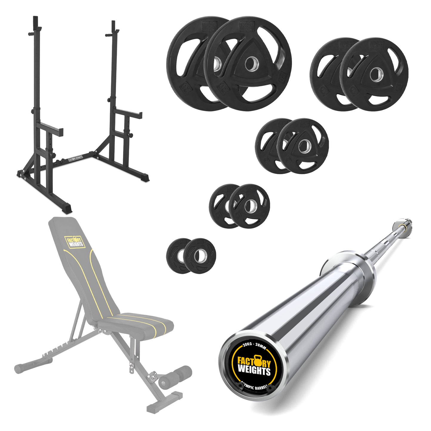 FW1 Squat Rack Rubber Plates Bundle