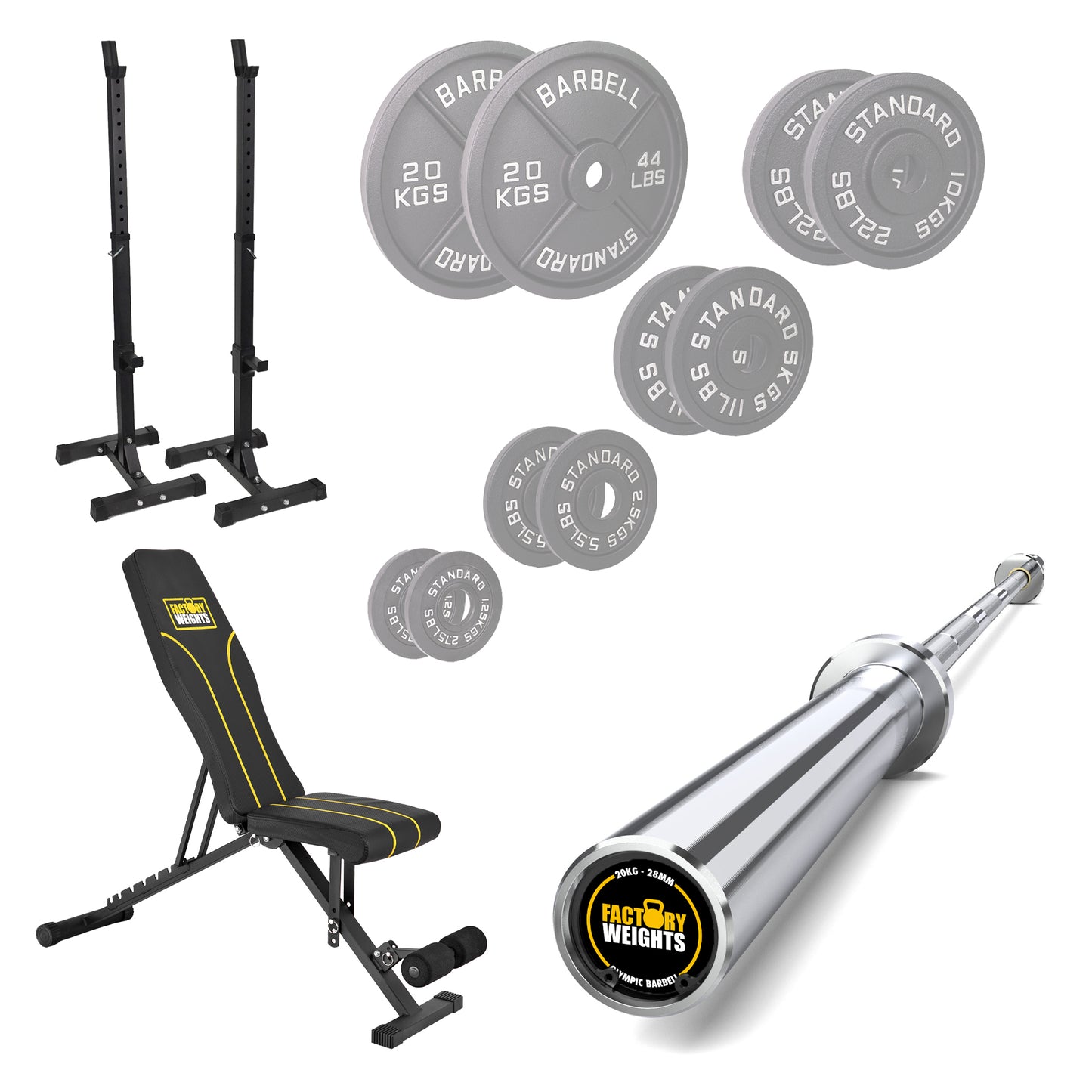 FW1 Squat Stands Cast Iron Bundle