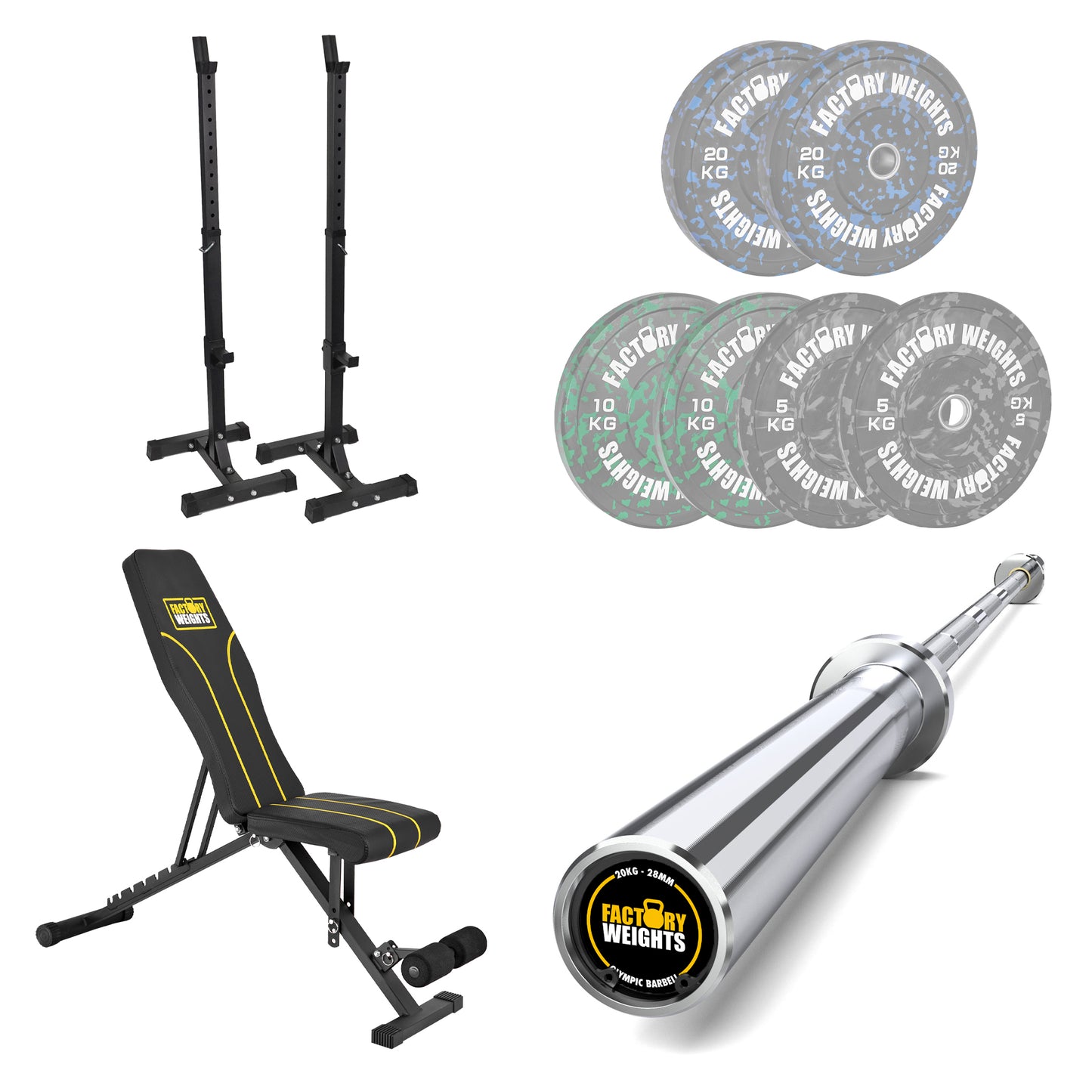 FW1 Squat Stands Fleck Bumper Bundle