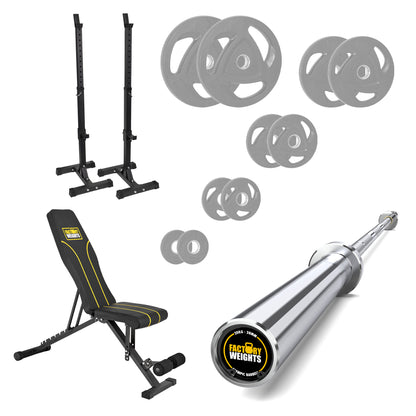 FW1 Squat Stands Rubber Plate Bundle