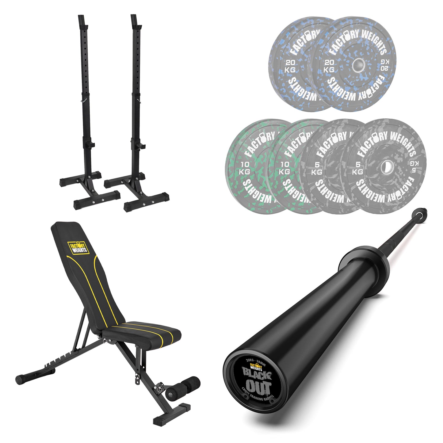 FW1 Squat Stands Fleck Bumper Bundle