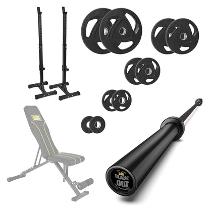FW1 Squat Stands Rubber Plate Bundle