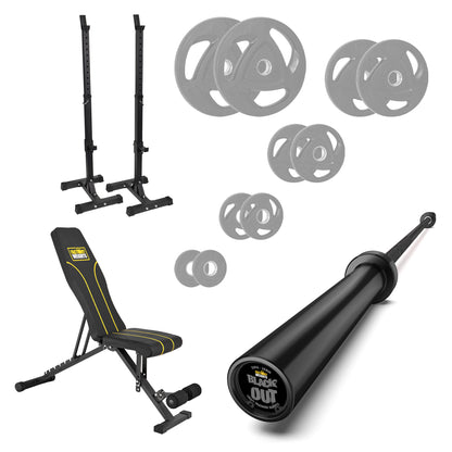 FW1 Squat Stands Rubber Plate Bundle