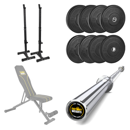 FW1 Squat Stands Black Bumper Bundle