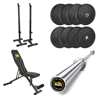 FW1 Squat Stands Black Bumper Bundle