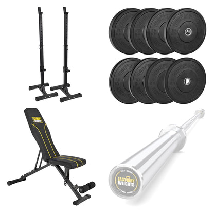 FW1 Squat Stands Black Bumper Bundle