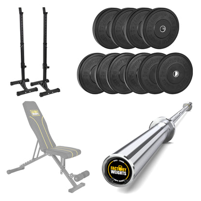 FW1 Squat Stands Black Bumper Bundle