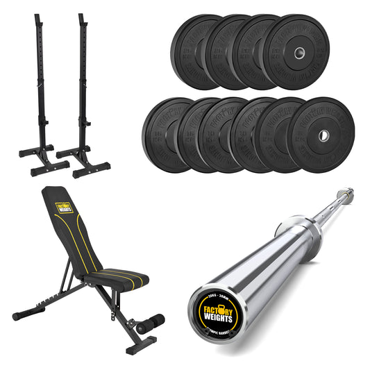 FW1 Squat Stands Black Bumper Bundle