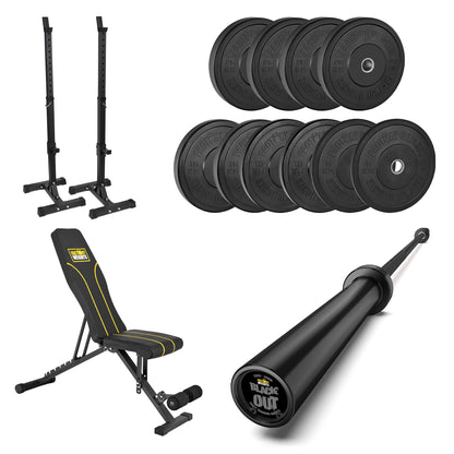 FW1 Squat Stands Black Bumper Bundle