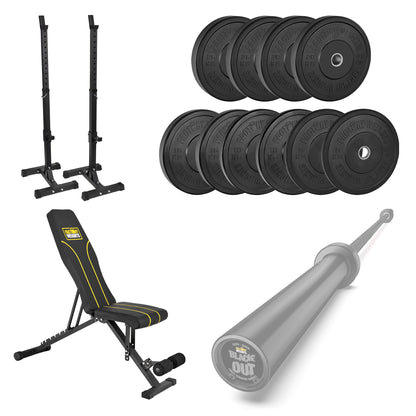 FW1 Squat Stands Black Bumper Bundle