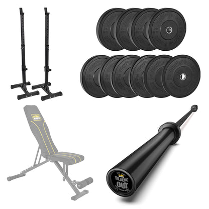 FW1 Squat Stands Black Bumper Bundle