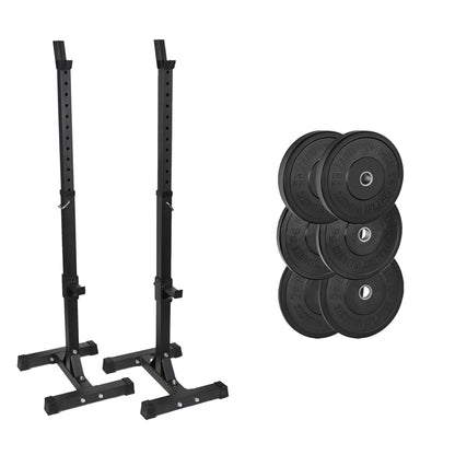 FW1 Squat Stands Black Bumper Bundle 70kg No No
