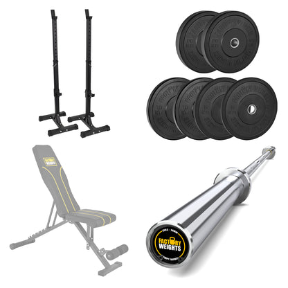 FW1 Squat Stands Black Bumper Bundle