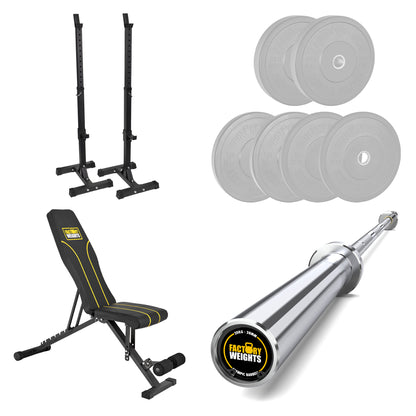 FW1 Squat Stands Black Bumper Bundle