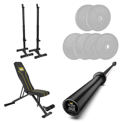 FW1 Squat Stands Black Bumper Bundle