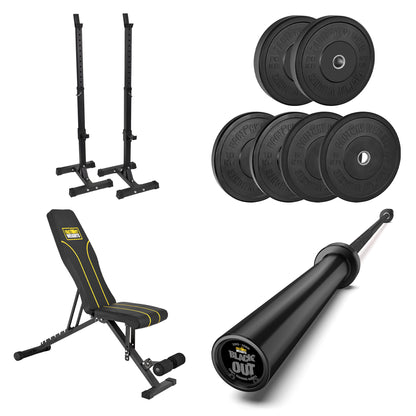FW1 Squat Stands Black Bumper Bundle