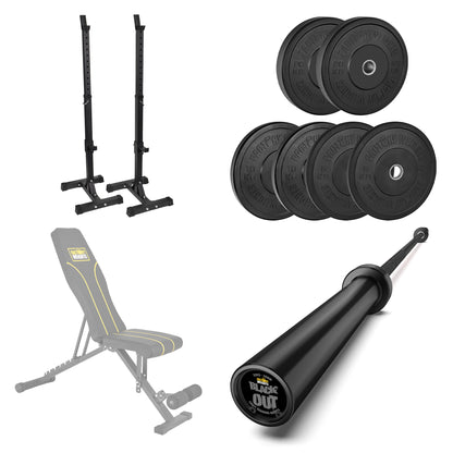 FW1 Squat Stands Black Bumper Bundle