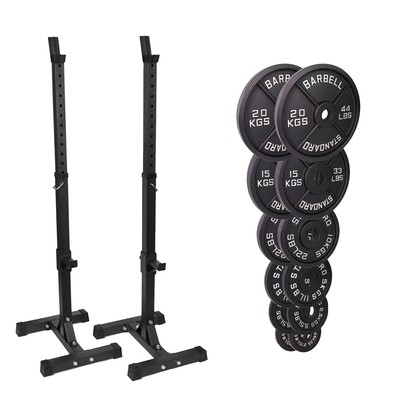 FW1 Squat Stands Cast Iron Bundle 107.5kg No No