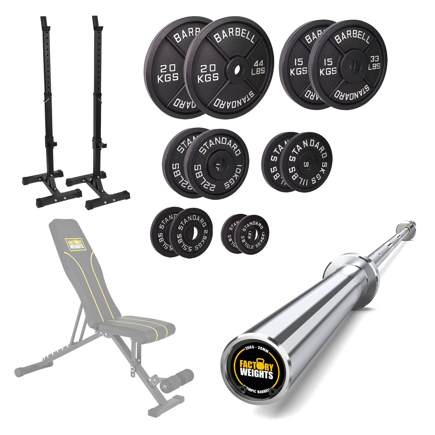 FW1 Squat Stands Cast Iron Bundle
