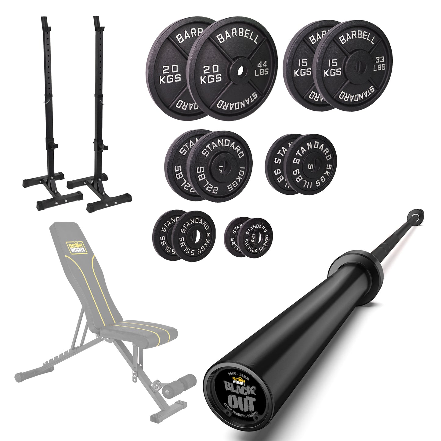 FW1 Squat Stands Cast Iron Bundle