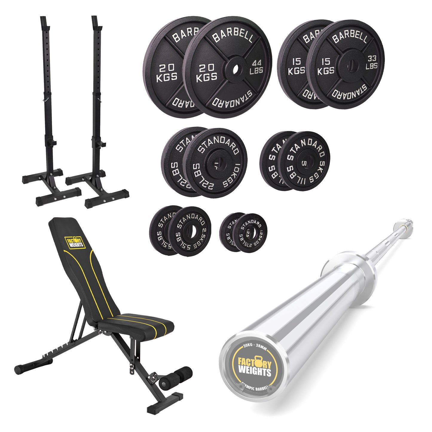 FW1 Squat Stands Cast Iron Bundle