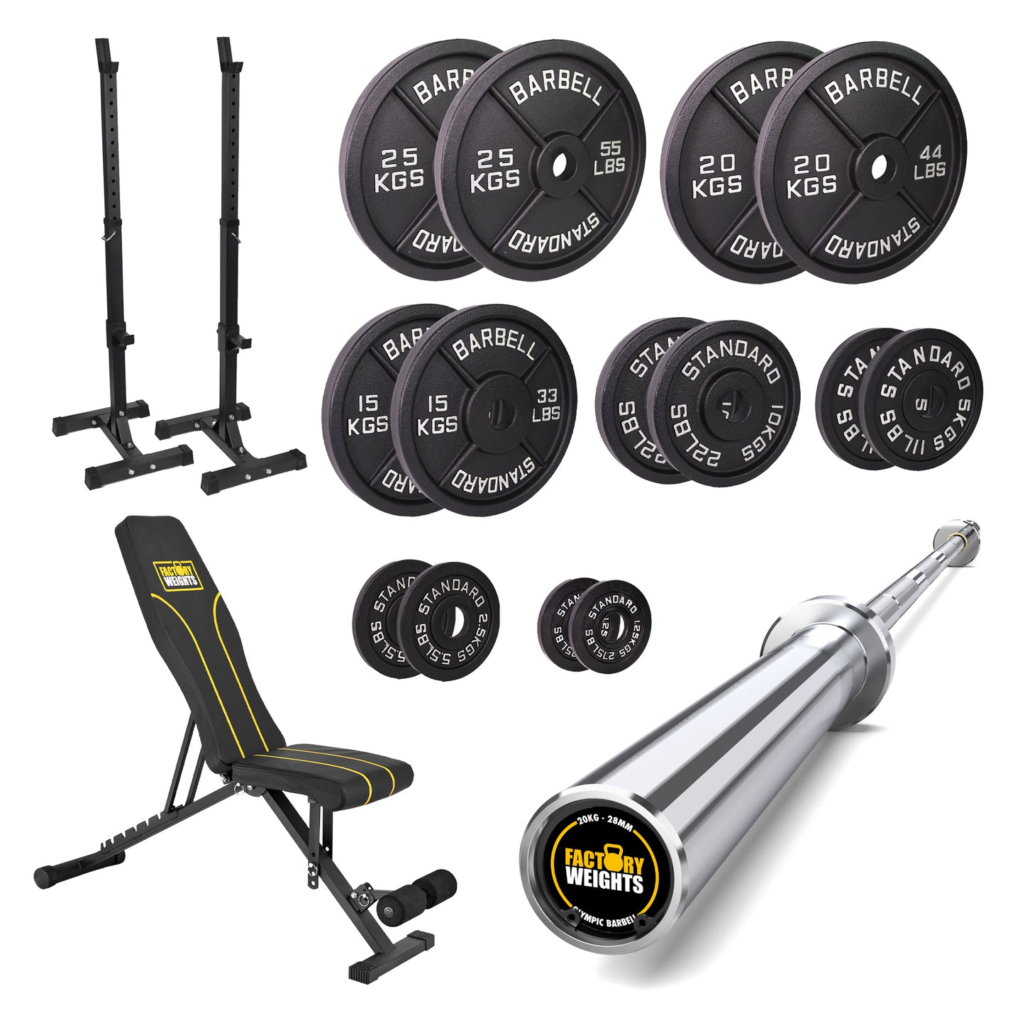 FW1 Squat Stands Cast Iron Bundle