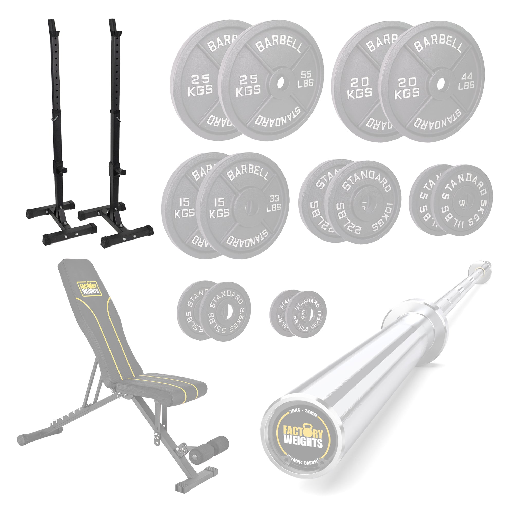 FW1 Squat Stands Cast Iron Bundle