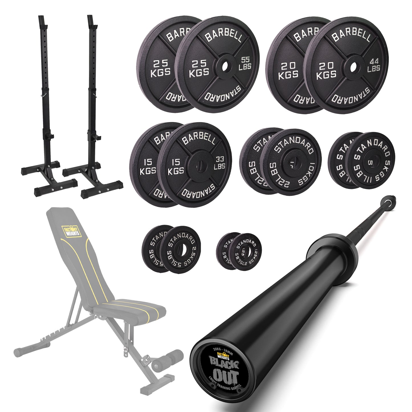 FW1 Squat Stands Cast Iron Bundle