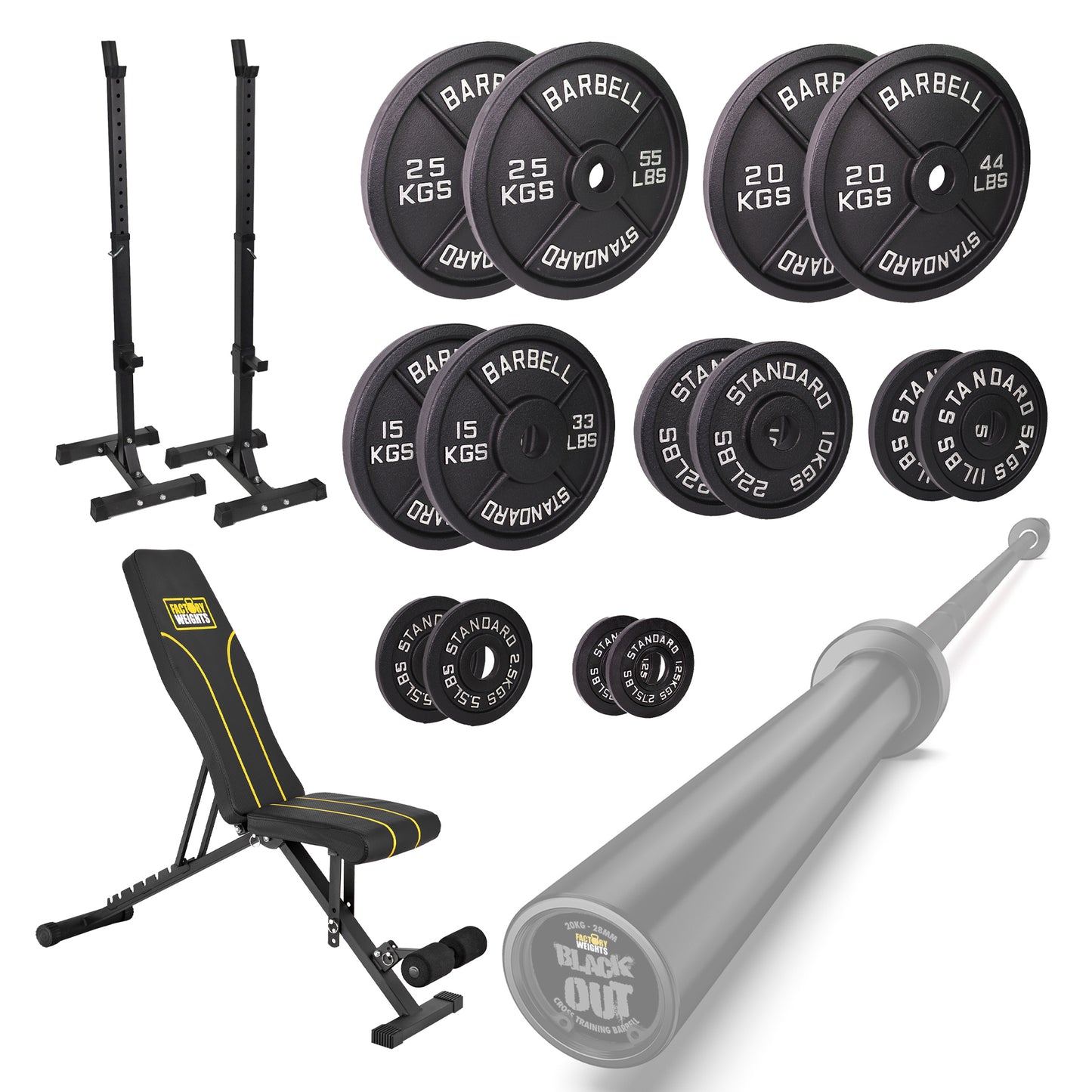 FW1 Squat Stands Cast Iron Bundle