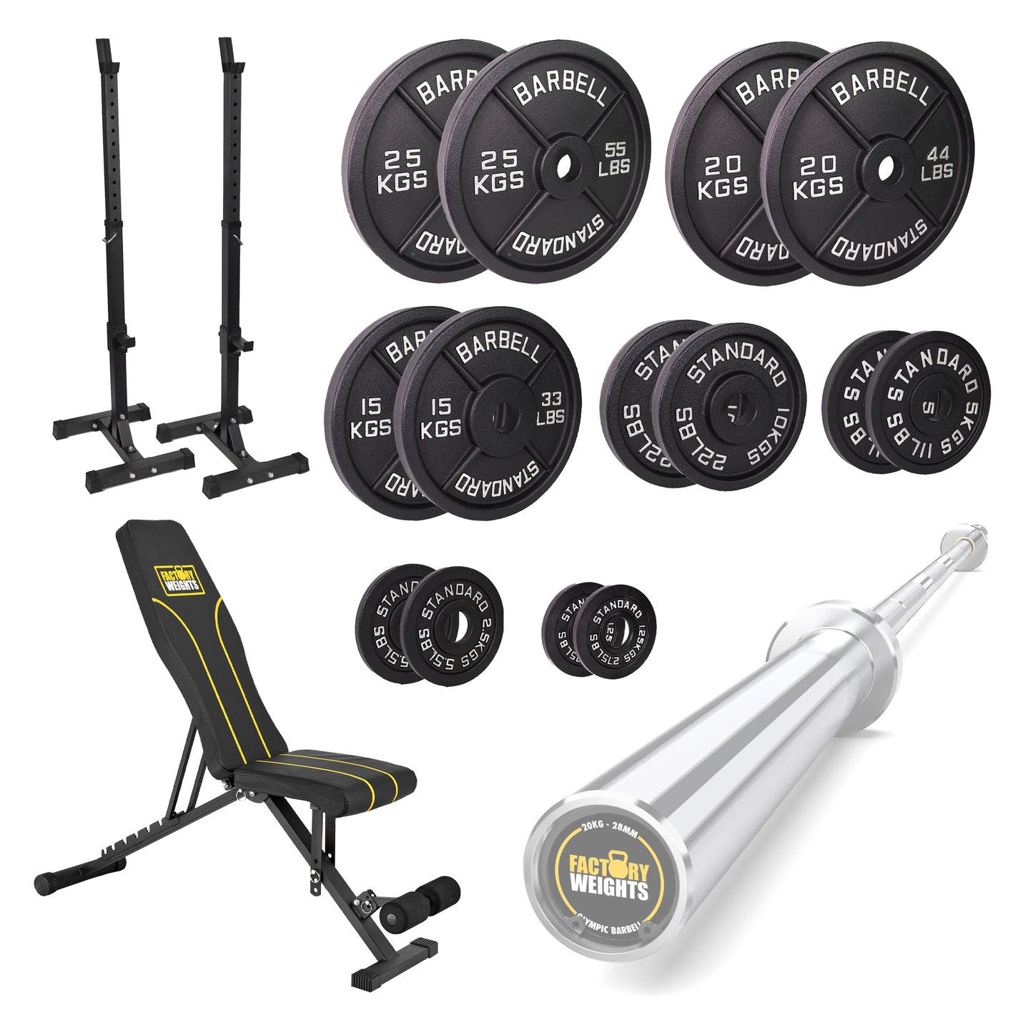 FW1 Squat Stands Cast Iron Bundle