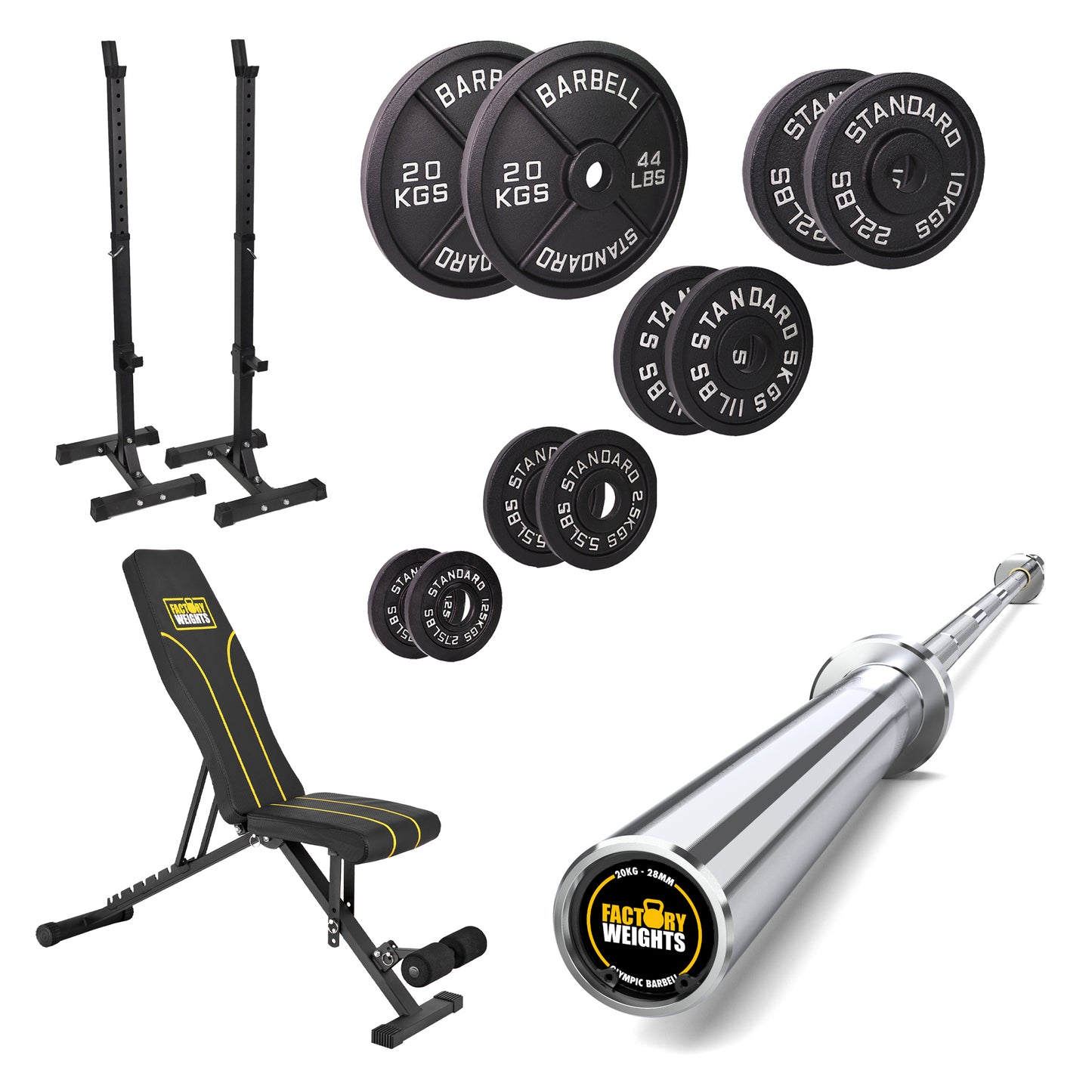 FW1 Squat Stands Cast Iron Bundle