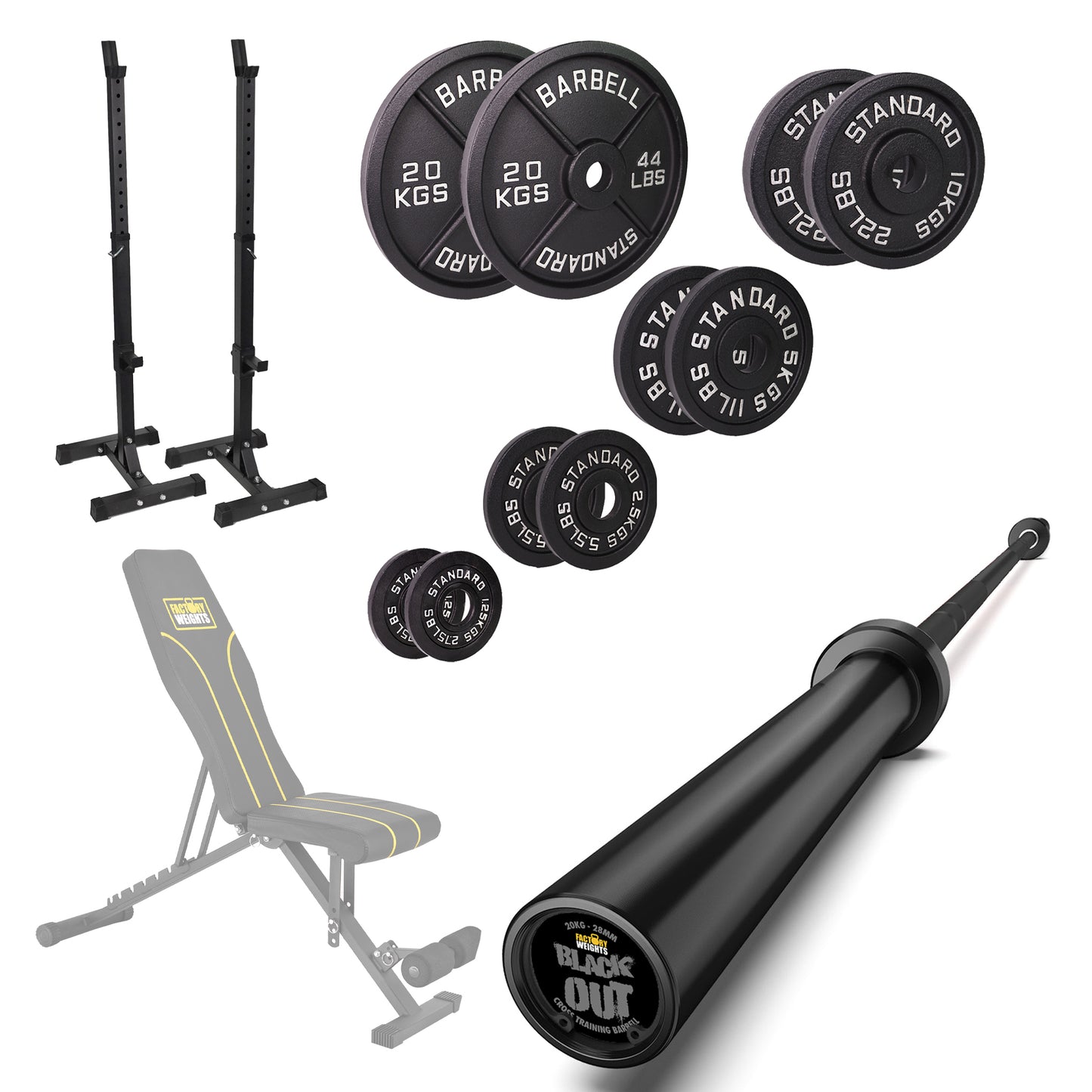 FW1 Squat Stands Cast Iron Bundle