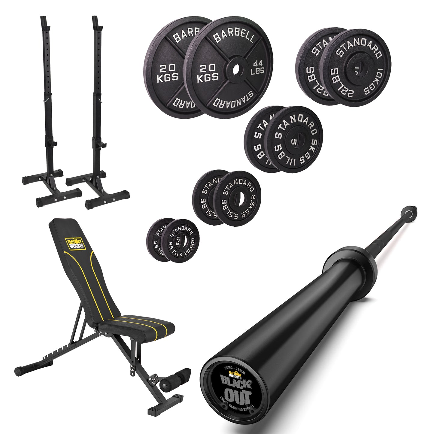 FW1 Squat Stands Cast Iron Bundle
