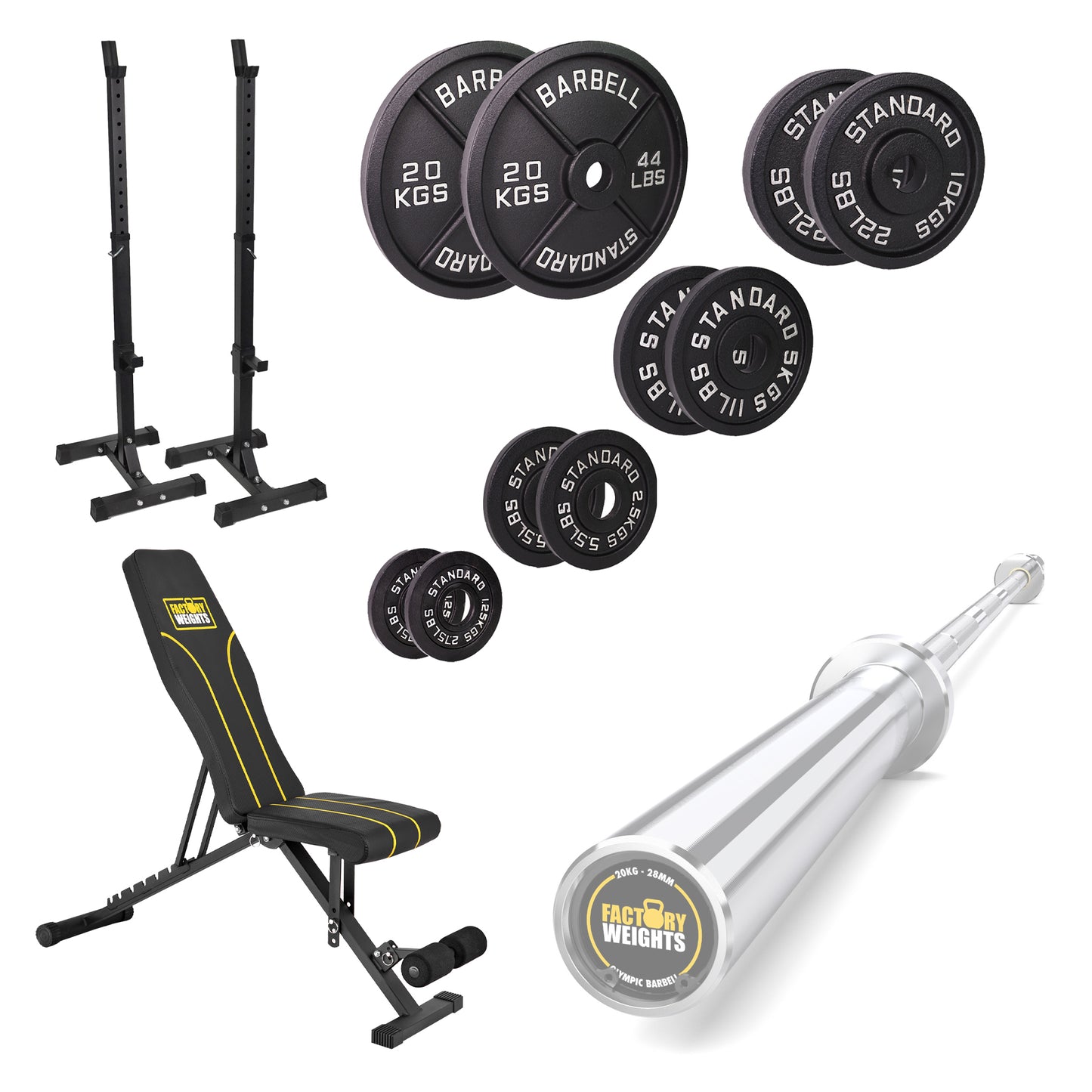 FW1 Squat Stands Cast Iron Bundle