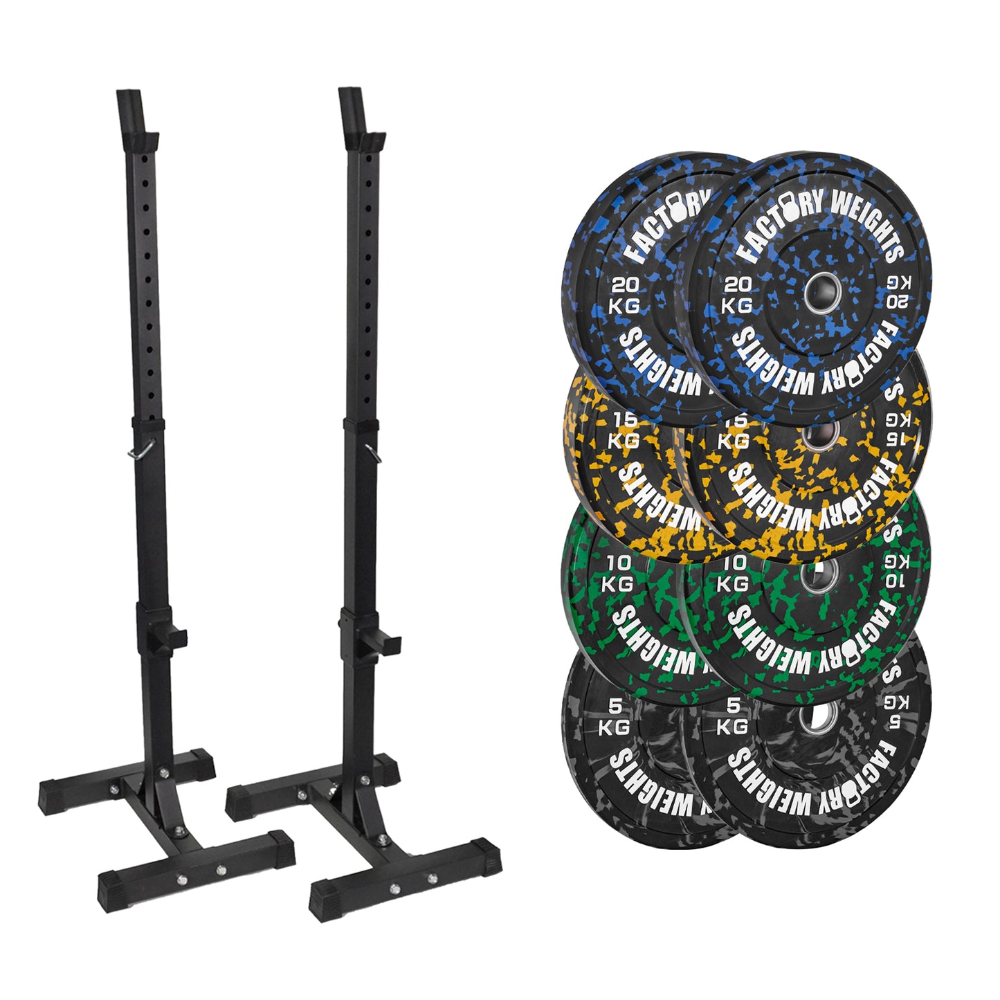 FW1 Squat Stands Fleck Bumper Bundle 100kg No No