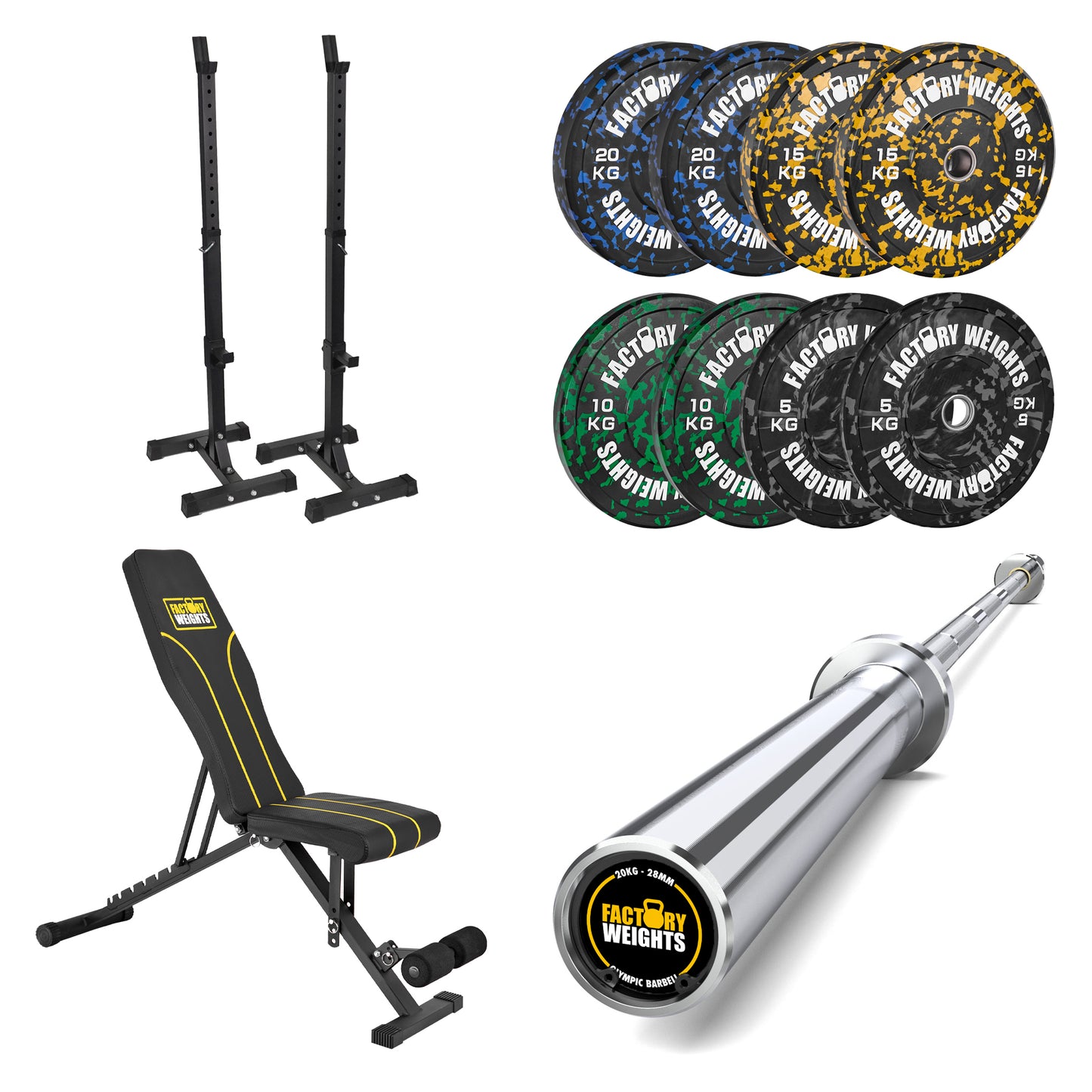 FW1 Squat Stands Fleck Bumper Bundle