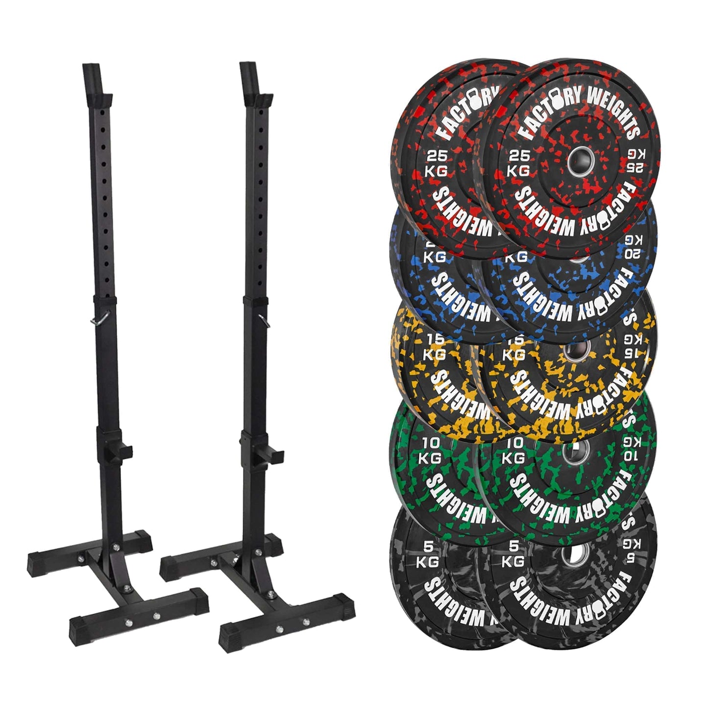 FW1 Squat Stands Fleck Bumper Bundle 150kg No No