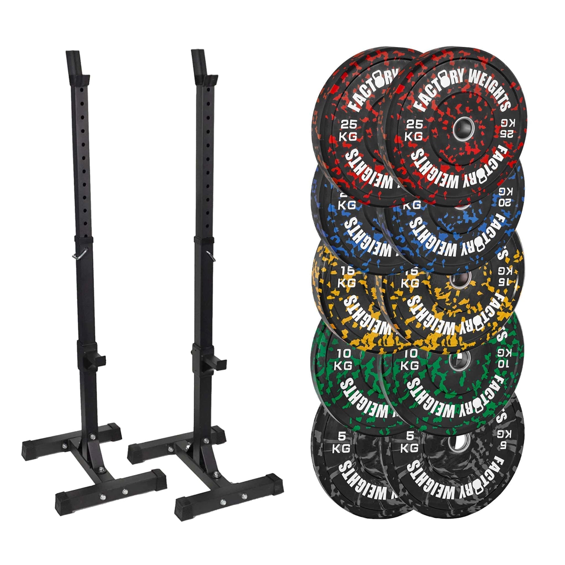 FW1 Squat Stands Fleck Bumper Bundle 150kg No No