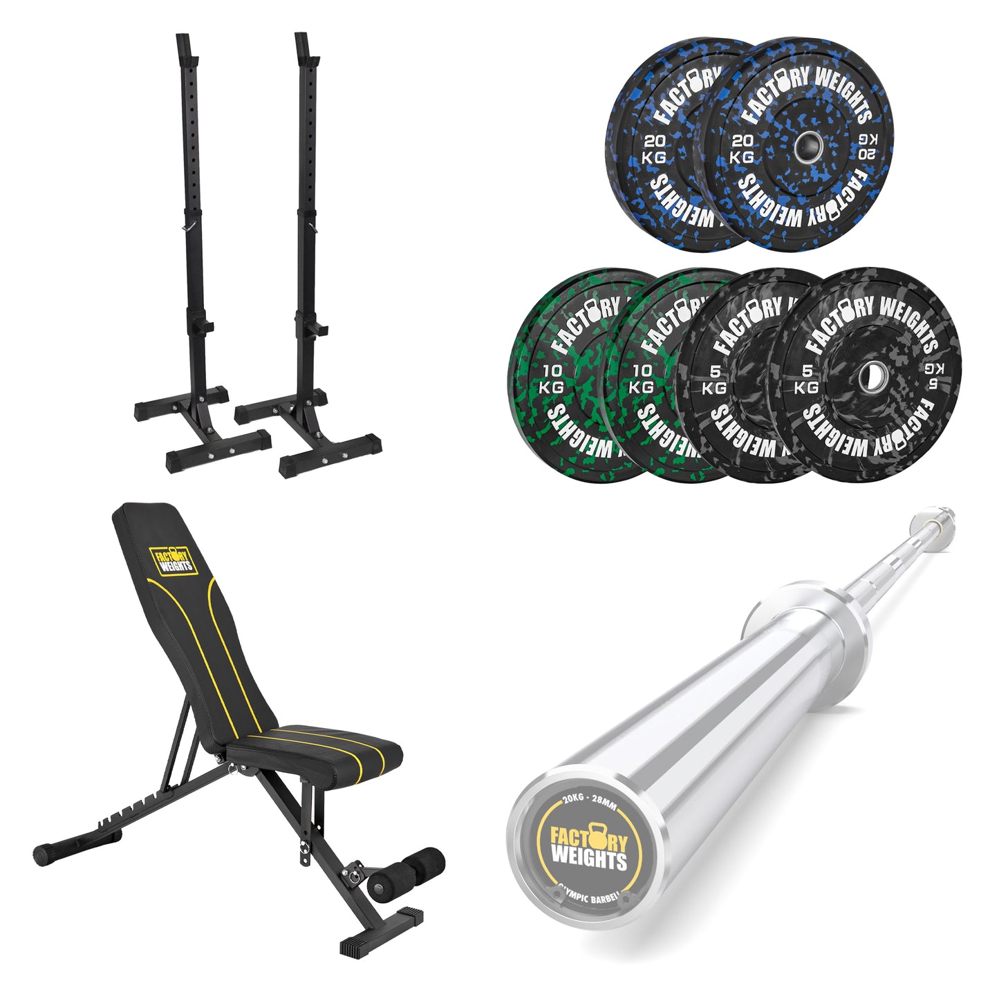 FW1 Squat Stands Fleck Bumper Bundle