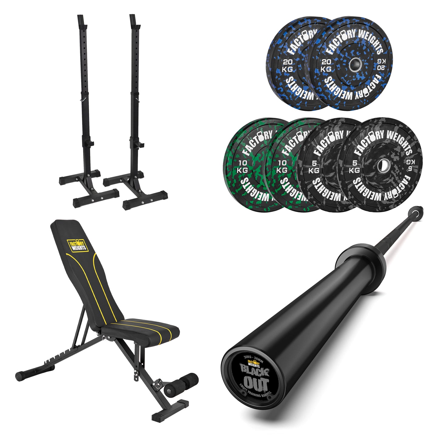 FW1 Squat Stands Fleck Bumper Bundle