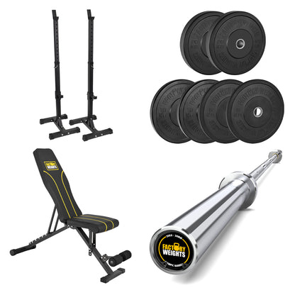 FW1 Squat Stands Black Bumper Bundle