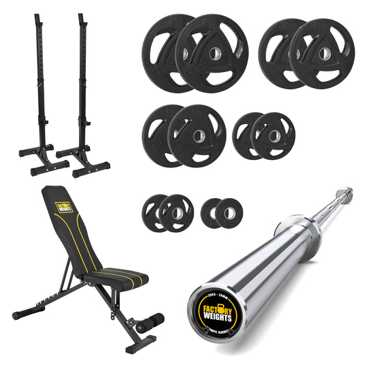 FW1 Squat Stands Rubber Plate Bundle