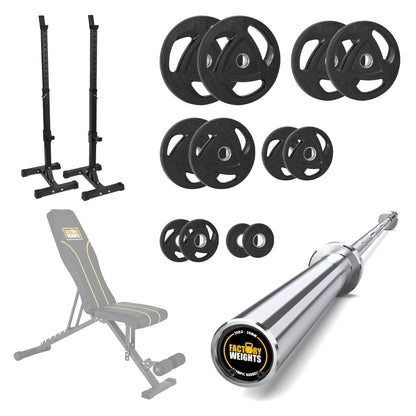 FW1 Squat Stands Rubber Plate Bundle